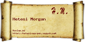 Hetesi Morgan névjegykártya